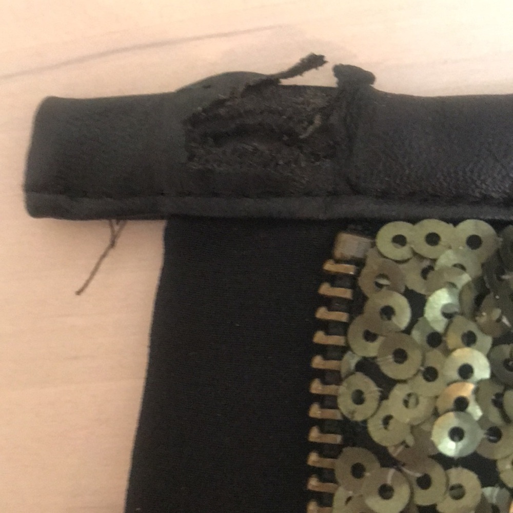 Sz 10 H&M Sequins and Faux Leather Mini Skirt - Picture 3 of 4